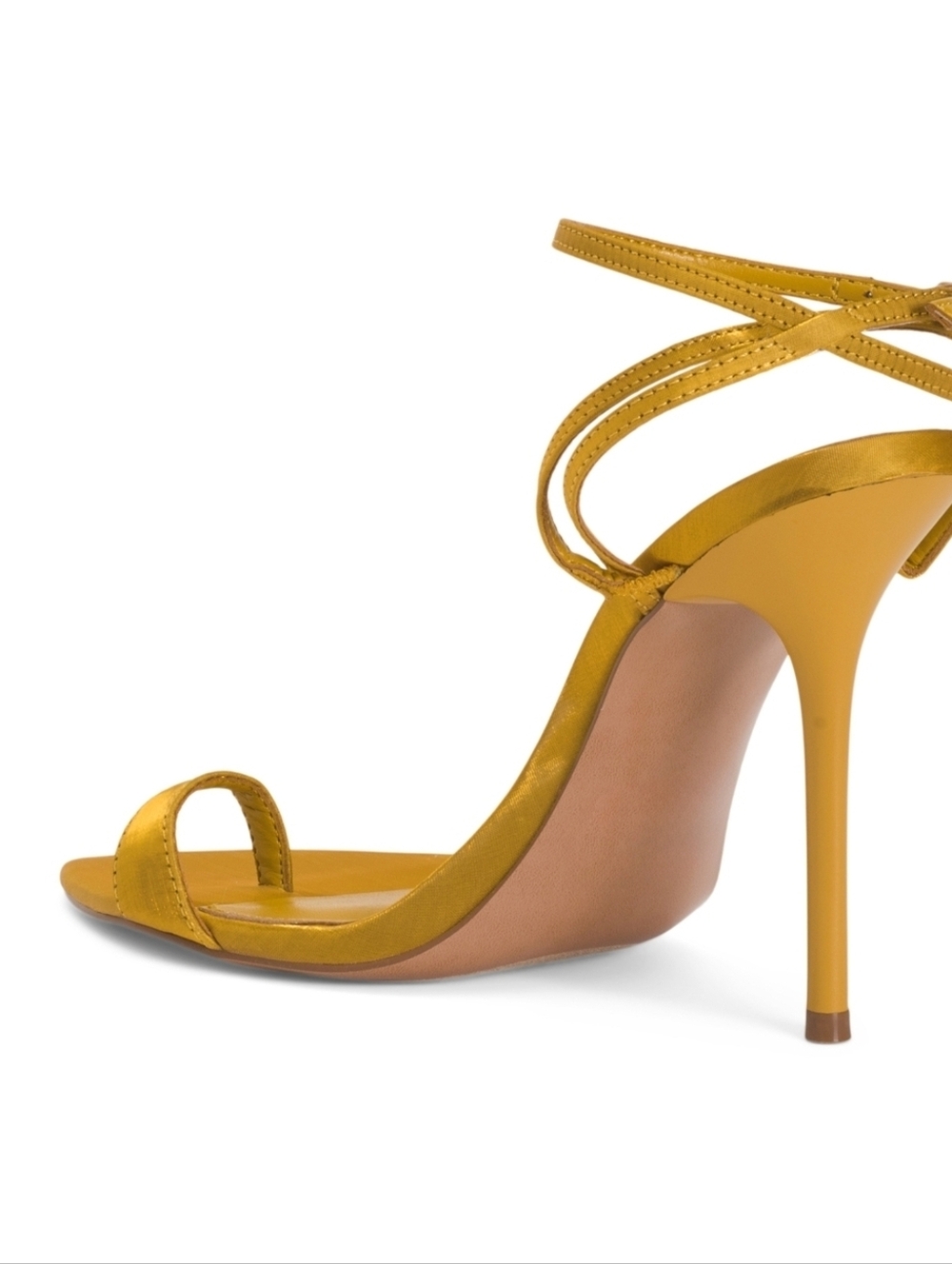💛▪️Steve Madden ▪️ Yellow Ankle-Strap Scorpio Stiletto Sandal - Picture 3 of 4